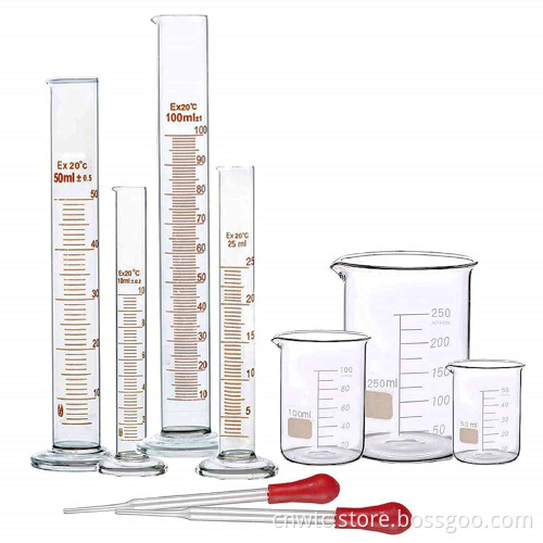Lab Glass Measuring Cylinder: Borosilicate Boro3.3 with Graduation for Scientific Measurements